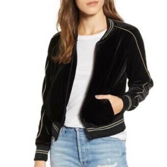 MOTHER Jackets & Blazers - MOTHER Black Metallic Velvet Racer Jacket